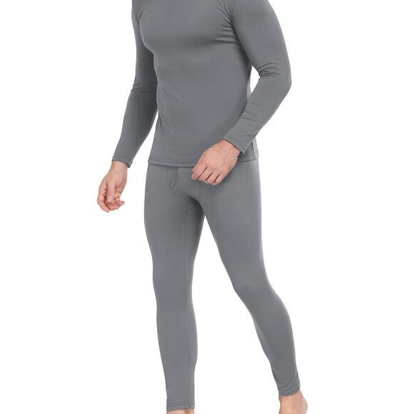 Fleece Lined Thermal Underwear Set Long Johns Base Layer Men's Cold Weather